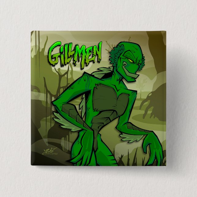 Bóton Quadrado 5.08cm Botão (Frente)