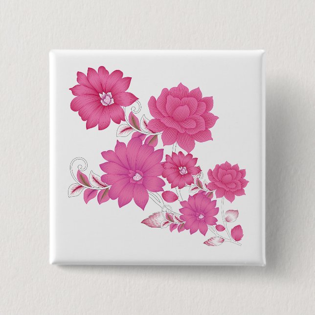 Bóton Quadrado 5.08cm Botão (Frente)