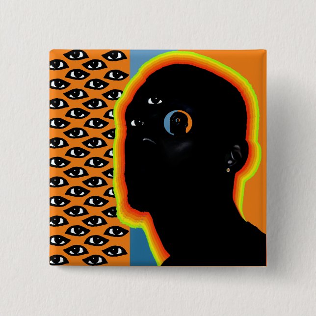 Bóton Quadrado 5.08cm Botão (Frente)