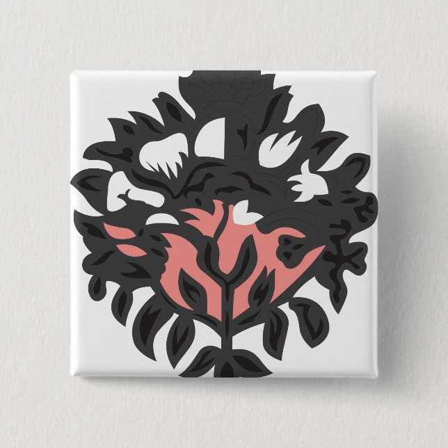 Bóton Quadrado 5.08cm Botão (Frente)