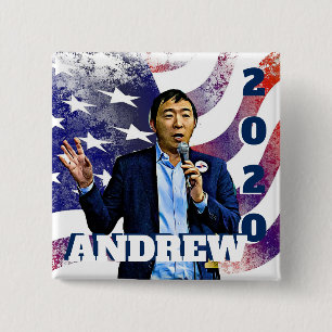 Bóton Quadrado 5.08cm Botão 2020 do apoio de Andrew Yang da eleição