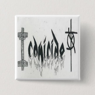 Bóton Quadrado 5.08cm Botão #2 do logotipo de Iconicide