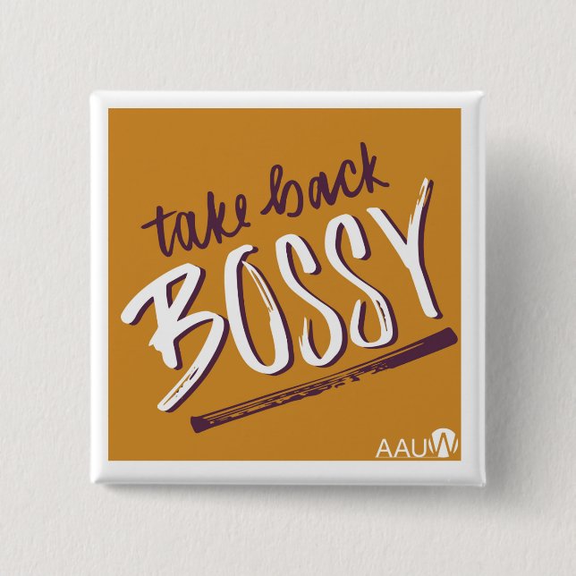 Bóton Quadrado 5.08cm Botão AAUW (Frente)