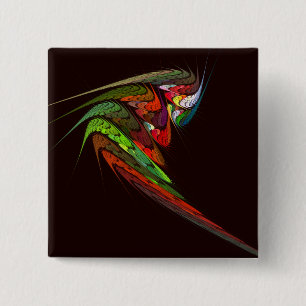 Bóton Quadrado 5.08cm Botão Abstrato de Arte Chameleon (quadrado)