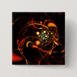Bóton Quadrado 5.08cm Botão Abstrato de Arte de Pulsação (quadrado)