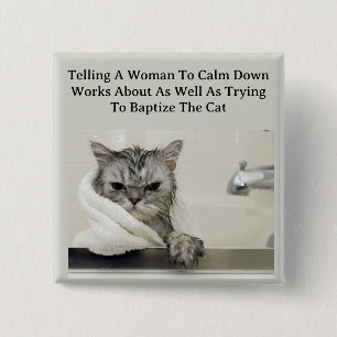 Bóton Quadrado 5.08cm Botão Acalmar para Baixo