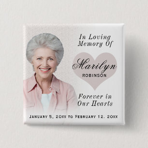 Bóton Quadrado 5.08cm Botão Adicionar Memorial Personalizado de Foto