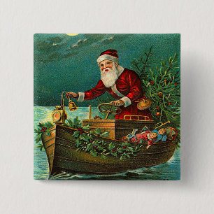 Bóton Quadrado 5.08cm Botão alemão do Natal do papai noel