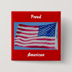 Bóton Quadrado 5.08cm Botão Americano Orgulhoso
