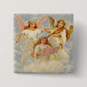 Bóton Quadrado 5.08cm Botão Ângulos Celestiais