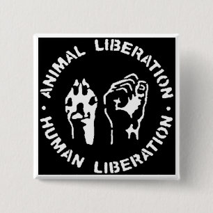 Bóton Quadrado 5.08cm Botão animal da libertação