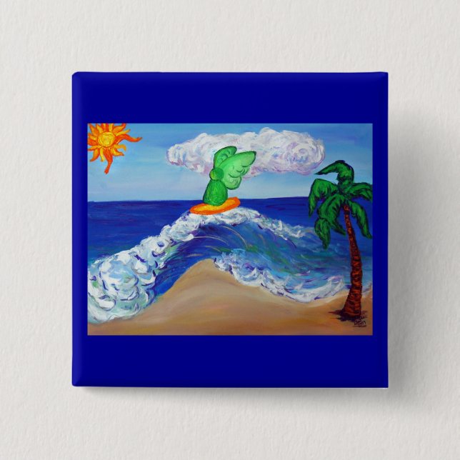 Bóton Quadrado 5.08cm Botão Anjo de Navegação Raphael (Frente)