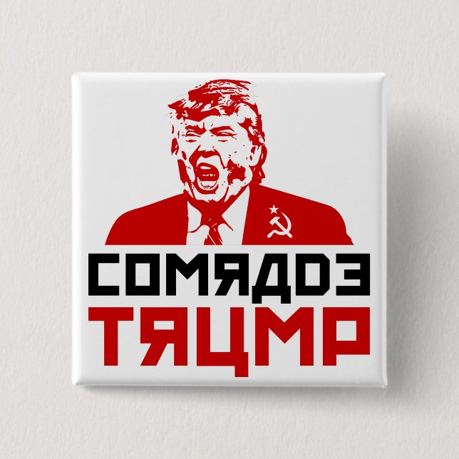 Bóton Quadrado 5.08cm Botão Anti-Trump (Frente)
