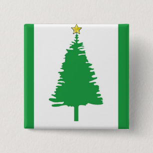 Bóton Quadrado 5.08cm Botão Árvore de Natal