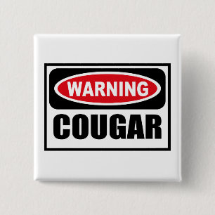 Bóton Quadrado 5.08cm Botão Aviso COUGAR