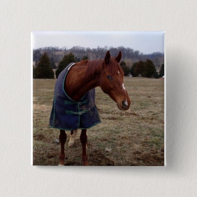 Bóton Quadrado 5.08cm Botão azul azul do quadrado do mar (Frente)