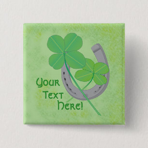 Bóton Quadrado 5.08cm Botão Boa Sorte