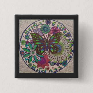 Bóton Quadrado 5.08cm Botão Bona Fide Badass