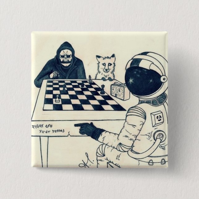 Bóton Quadrado 5.08cm Botão brandnew dos álbuns (Frente)