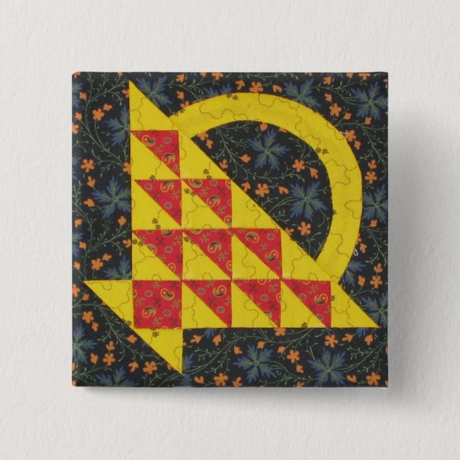 Bóton Quadrado 5.08cm Botão brilhante da cesta (Frente)