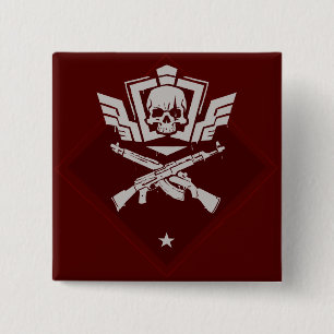 Bóton Quadrado 5.08cm Botão BRUTAL da fração ORDO do jogo de