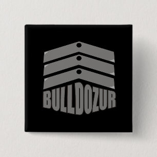 Bóton Quadrado 5.08cm Botão Bulldozur "Casaco de Armas"