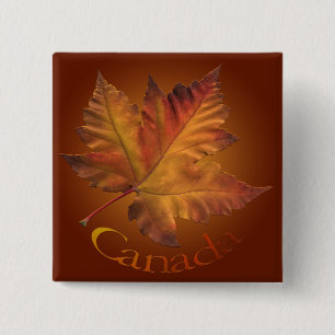Bóton Quadrado 5.08cm Botão Canadá Botão Canadá Maple Leaf Souvenir
