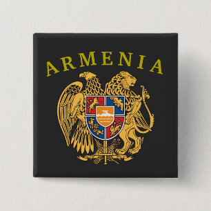 Bóton Quadrado 5.08cm Botão Casaco de Armas Armênia