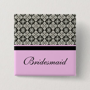 Bóton Quadrado 5.08cm botão casamento tema damasco