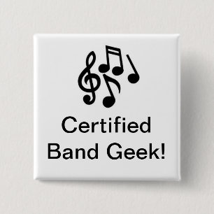 Bóton Quadrado 5.08cm Botão certificado do geek da banda