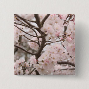 Bóton Quadrado 5.08cm Botão Cherry Blossom