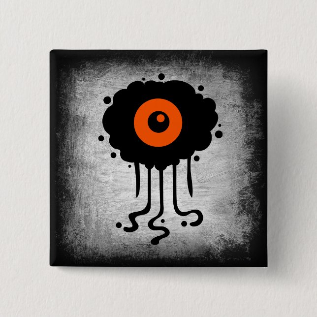 Bóton Quadrado 5.08cm Botão Ciclo de Alienígena do Halloween (Frente)