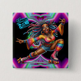 Bóton Quadrado 5.08cm Botão Colorful-Me Hippie Chic Vintage