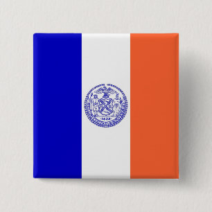 Bóton Quadrado 5.08cm Botão com a bandeira da Nova Iorque