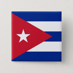 Bóton Quadrado 5.08cm Botão com a bandeira de Cuba