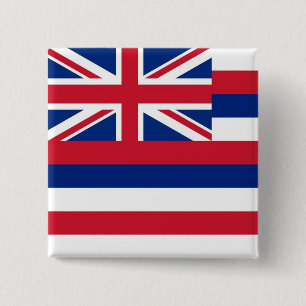 Bóton Quadrado 5.08cm Botão com a bandeira de Havaí