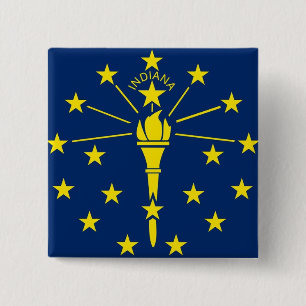 Bóton Quadrado 5.08cm Botão com a bandeira de Indiana