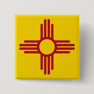 Bóton Quadrado 5.08cm Botão com a bandeira de New mexico