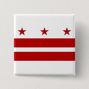 Bóton Quadrado 5.08cm Botão com a bandeira do Washington DC