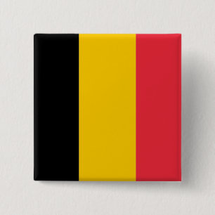 Bóton Quadrado 5.08cm Botão com bandeira da Bélgica
