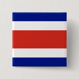 Bóton Quadrado 5.08cm Botão com Bandeira da Costa Rica