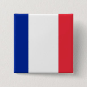 Bóton Quadrado 5.08cm Botão com Bandeira da França
