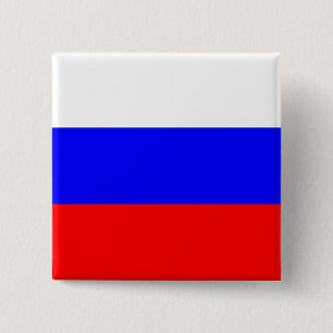 Bóton Quadrado 5.08cm Botão com Bandeira da Rússia