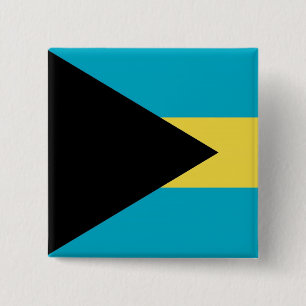 Bóton Quadrado 5.08cm Botão com Bandeira das Baamas