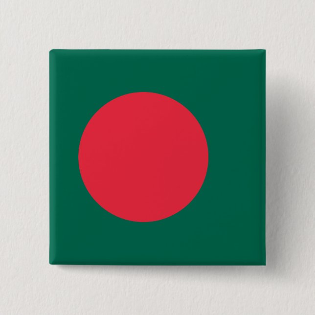 Bóton Quadrado 5.08cm Botão com Bandeira de Bangladesh (Frente)