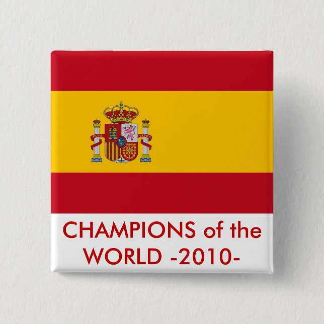 Bóton Quadrado 5.08cm Botão com Sinalizador de Espanha (Frente)