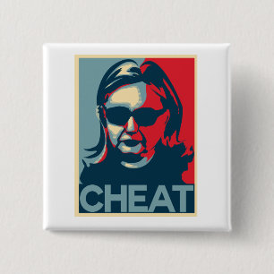 Bóton Quadrado 5.08cm Botão/crachá de Anti-Hillary Clinton da FRAUDE