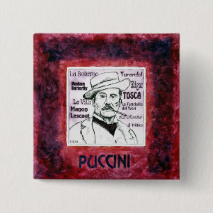 Bóton Quadrado 5.08cm Botão/crachá de Puccini