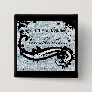Bóton Quadrado 5.08cm botão/crachá/pino invisíveis da doença