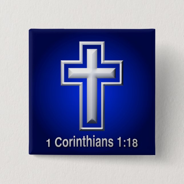 Bóton Quadrado 5.08cm Botão Cruzar - Quadrado (Frente)